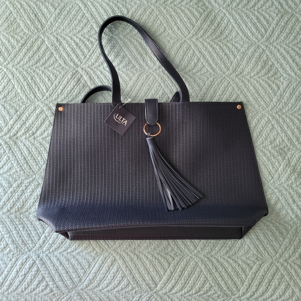 Ulta Beauty Navy Tassel Tote Bag